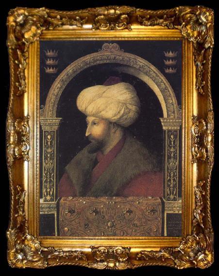 framed  Gentile Bellini Portrait of the Ottoman sultan Mehmed the Conqueror, ta009-2